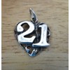 Wholesale Charms Sterling Silver 21/21st Heart Birthday Anniversary Number Charm