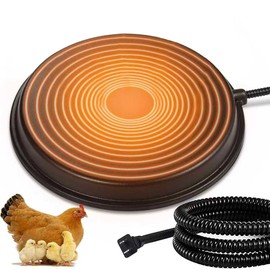Poultry Chicken Water Heater - KOKOPRO Poultry Water Heater Base for Winter, for Plastic/Metal Poultry Waterer, Thermostatically Controlled Heated Waterer for Chickens 80W,Chicken Coop Accessories