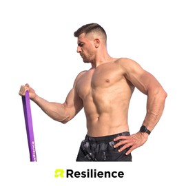 Resilience Resistance Bands - Natural Latex Elastic Bands for Sports, Training and Physiotherapy (Yellow, Red, Black, Violet)