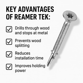 BCP Fasteners 1/4 x 2-3/4" Reamer Tek Torx/Star Head Self-Drilling Wood to Metal Screws - Tek Screws for Flatbeds, Trailer Decks, or for Fastening Wood to Steel - T-27 Torx - 100 Qty – BCP1225