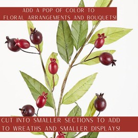 Factory Direct Craft Artificial Crab Apple Stems Set of 6 - Fake Crab Apple Branches for Arrangements and Home Decor (42 Inches High)