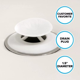 SlipX Solutions Snug Plug Drain Stopper (1.5" Drain Hole) in White by SlipX Solutions