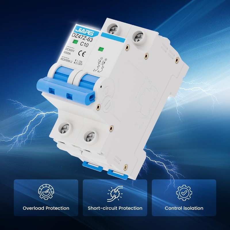 DC Miniature Circuit Breaker, 500V 2 Pole 10 Amp Isolator