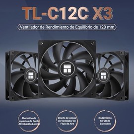 Thermalright TL-C12C X3 CPU Fan 120mm Case Cooler Fan, 4pin PWM Silent Computer Fan With S-FDB Bearing Included, up to 1550RPM cooling fan（3 cantidade