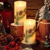 DRomance Pinecone Flameless Flickering Candles Battery Operated with 6H Timer