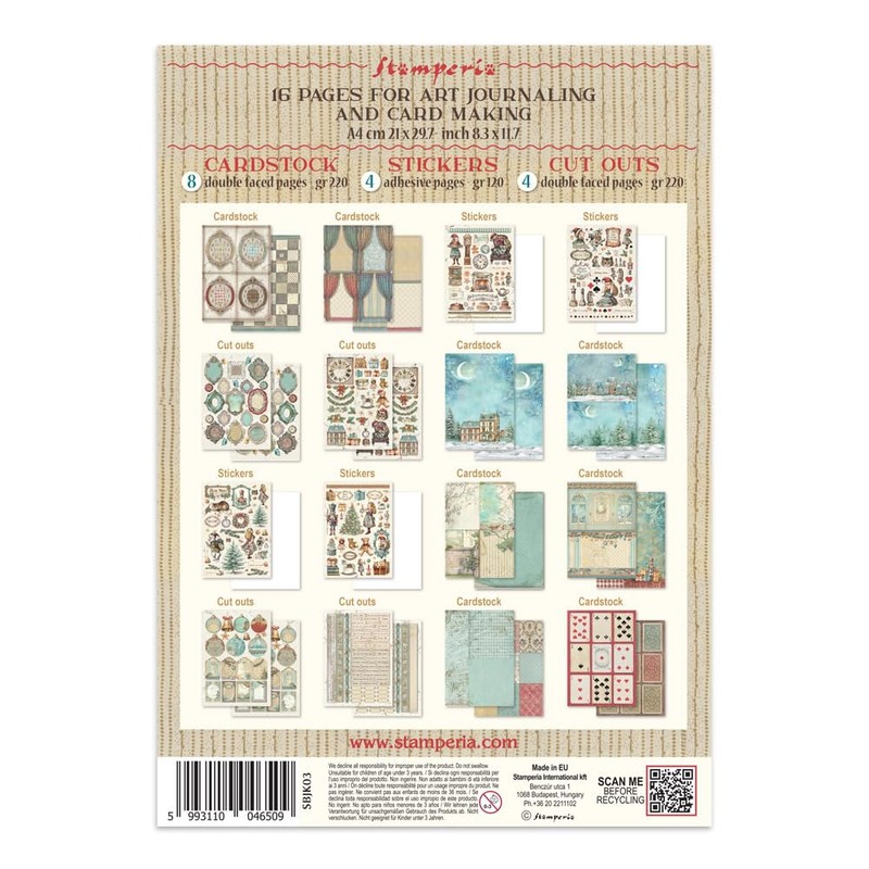 Stamperia - Junk Journal Stickers, Cut-Outs, and Backgrounds for Scrapbooks,