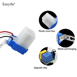 10 Pack AC DC 12V 10A Auto On/Off Photocell Light Switch Photocell Photo Switch Photoelectric Switch Photocell Control Light Sensor Switch Dusk to Dawn Photocell Sensor for Outdoor Lighting Fixtures