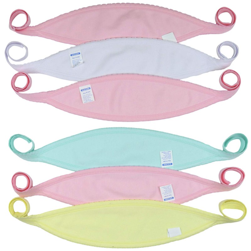 ToBeInStyle Babies' 6-Pack Comfortable Newborn Baby Belly Binder - Girl
