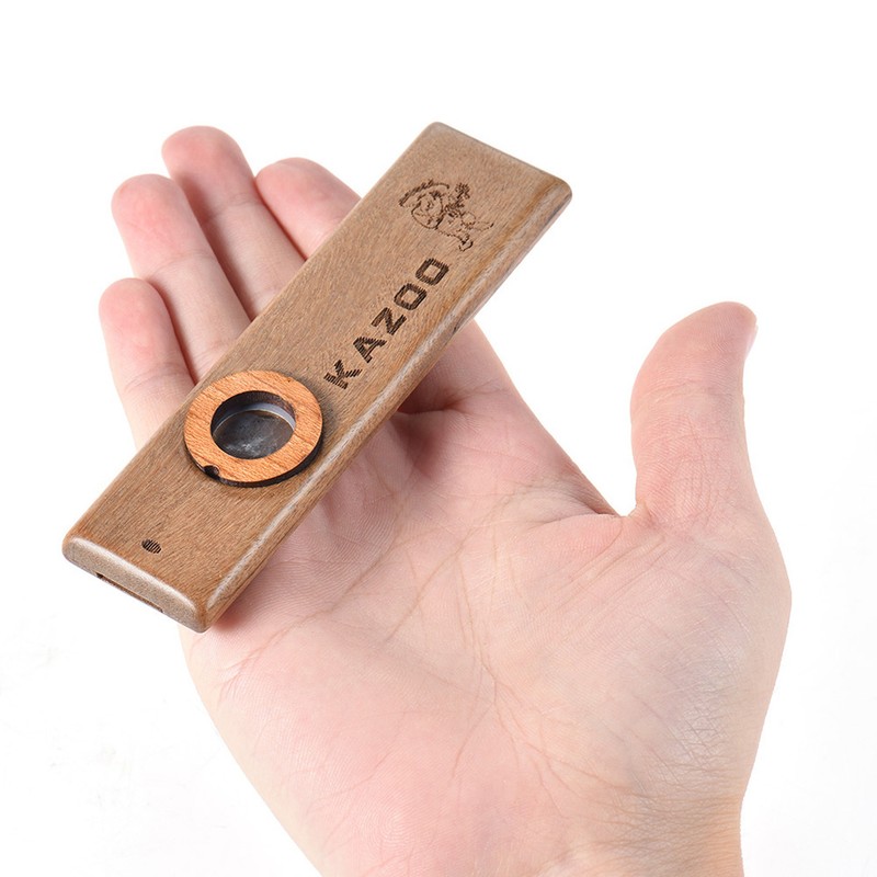 Wooden Kazoo Musical Instrument Ukulele Guitar Partner Wood Harmonica with
