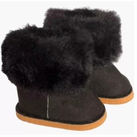 My Brittany Designs MBD Boots, Plush Velveteen Fur Boots, "Black" for 18-Inch Dolls