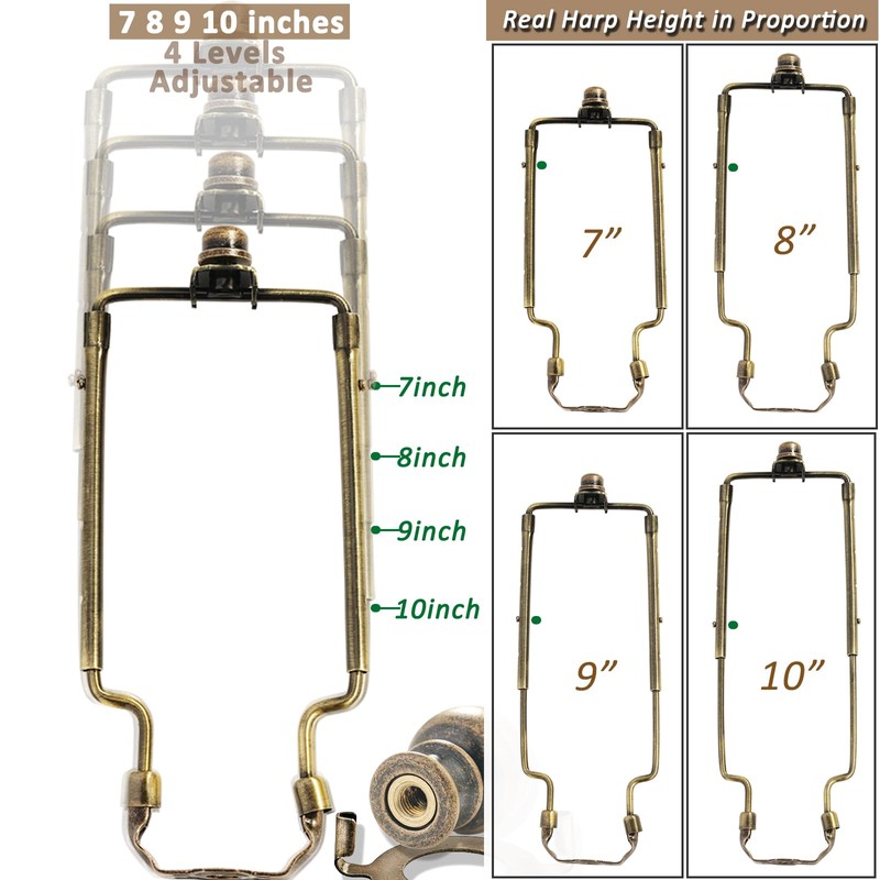 7 8 9 10 inch Lamp Shade Harp Holder,Adjustable Lamp