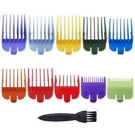 US! 10 Professional Hair Clipper Guards Cutting Guides for Pilot/Pro basic, Color Coded Clipper attachment Replacement - Length: 1/16" to 1"