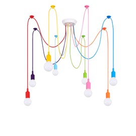 Ymlii Colorful Spider Chandelier, Kids Ceiling Light Fixture, Ajustable DIY Pendant Lamp for Boys Girls Bedroom Playroom Classroom Dining Room,‎ E26 8 Arms Lights