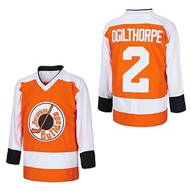 #2 Ogie Ogilthorpe Syracuse Bulldogs Slap Shot Men's Movie Ice Hockey Jersey Stitched Size XXL Orange