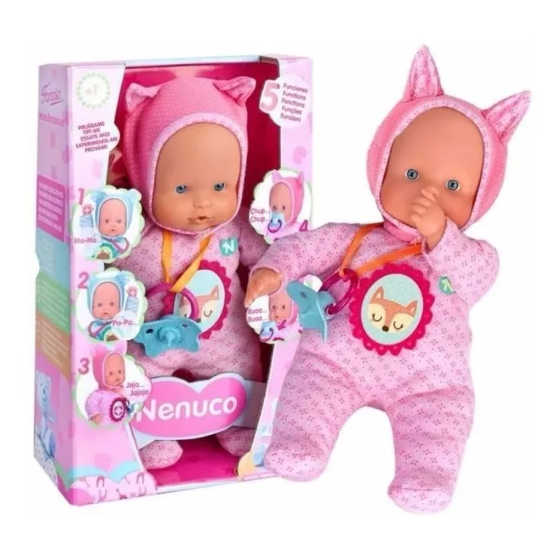 Nenuco Bebé 5 Funciones, Habla, Ríe, Llora, Chupa, Blandito