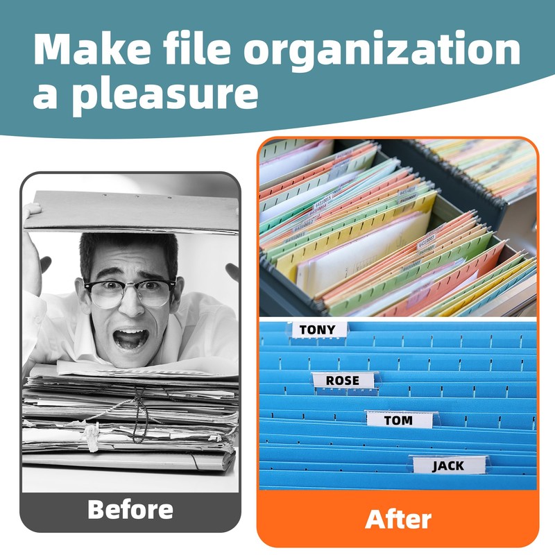 File Folder Labels, SUNEE 50 Sets Hanging File Folder Tabs