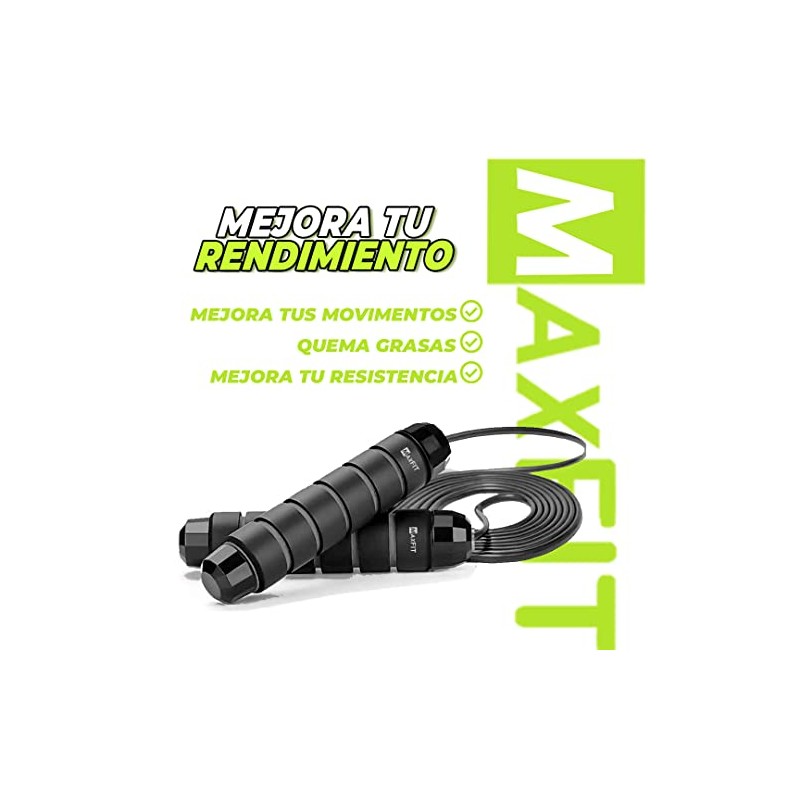 Cuerda para saltar MAXFIT, Fácilmente Ajustable Manijas Cómodas, 300CM Cable,