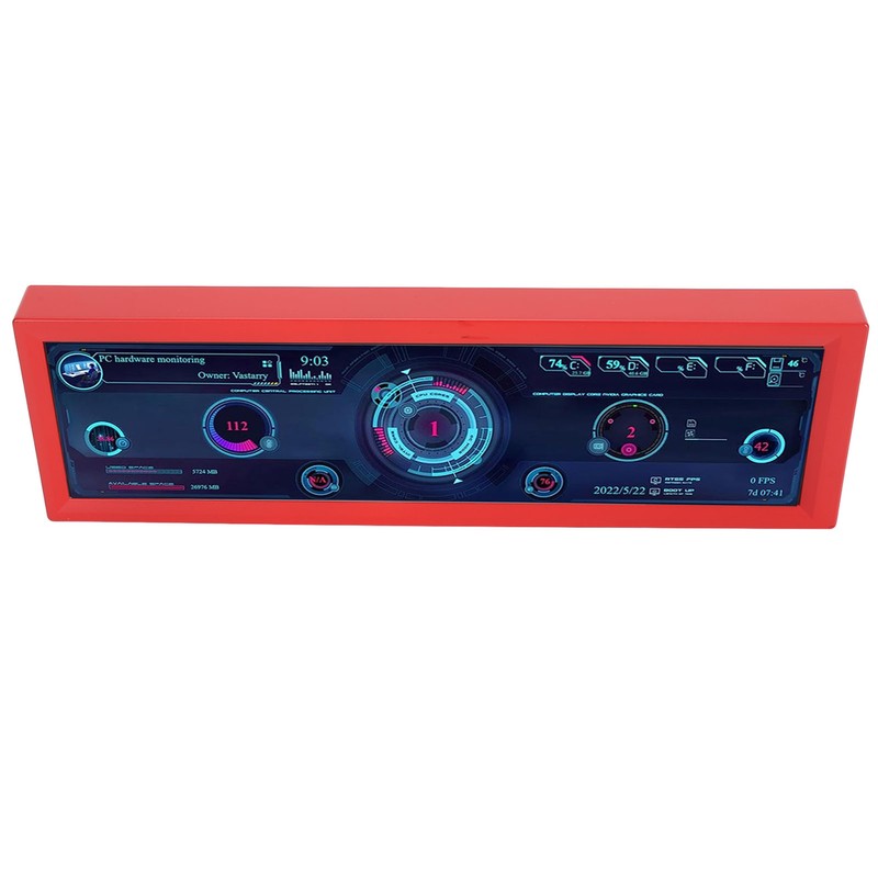 8.8 Inch PC Temperature Display Professional HD IPS 1920x480 LCD