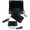 Black Leather Trucker Wallet With Chain - Biker Snap Wallet