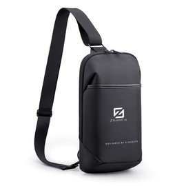 ZhaoCo Umhängetasche für Männer Frauen Mehrzweckmode Leichte Brust Umhängetasche Schultertasche Tasche für Radurlaub Party Reisen Tagesrucksack Schwarz