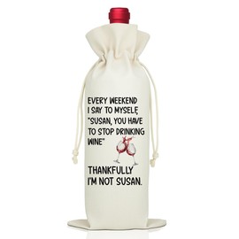 LAGZDFC Every Weekend I Say To Myself Wine Gifts Bag, Reusable Wine Wrap Bag, Funny Gag Gifts for Wine Lovers Drinkers and Enthusiasts. Birthday Gift for Auntie Girlfriends Sisters Women Coworker