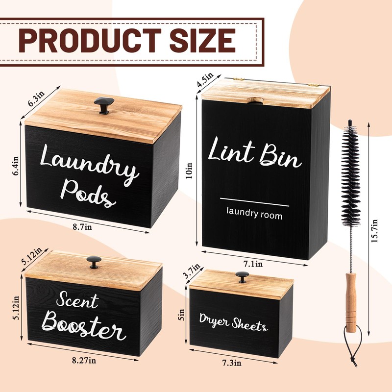 Dandat 4 Pcs Laundry Room Organization and Storage, Dryer Sheet