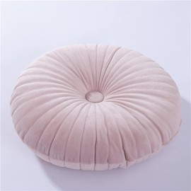 NatureMan Round Throw Pillow Velvet Decoration Small Throw Pillow Pumpkin Design Suitable for Living Room Sofa Bed Floor 13.7 Inch Pink