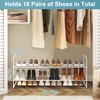 AOODA Long 2 Tier Shoe Rack for Closet Metal Wide