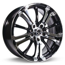RTX ARSENIC Custom Wheel - 15x6.5, 40 Offset, 5x114.3 Bolt Pattern, 73.1mm Hub - Black with Machined Face Rim