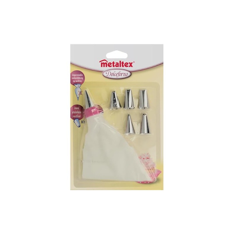 Professional Piping Bag Set 7 Pieces with 6 Piping Nozzles