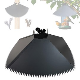 Upgrade Metal Squirrel Baffle for 4x4 Post - 17 inch Outdoors Squirrel Guards Proof with Spikes for Hanging Bird Feeders Baffle, Effectively Keep Squirrels and Raccoons Off Birdhouse