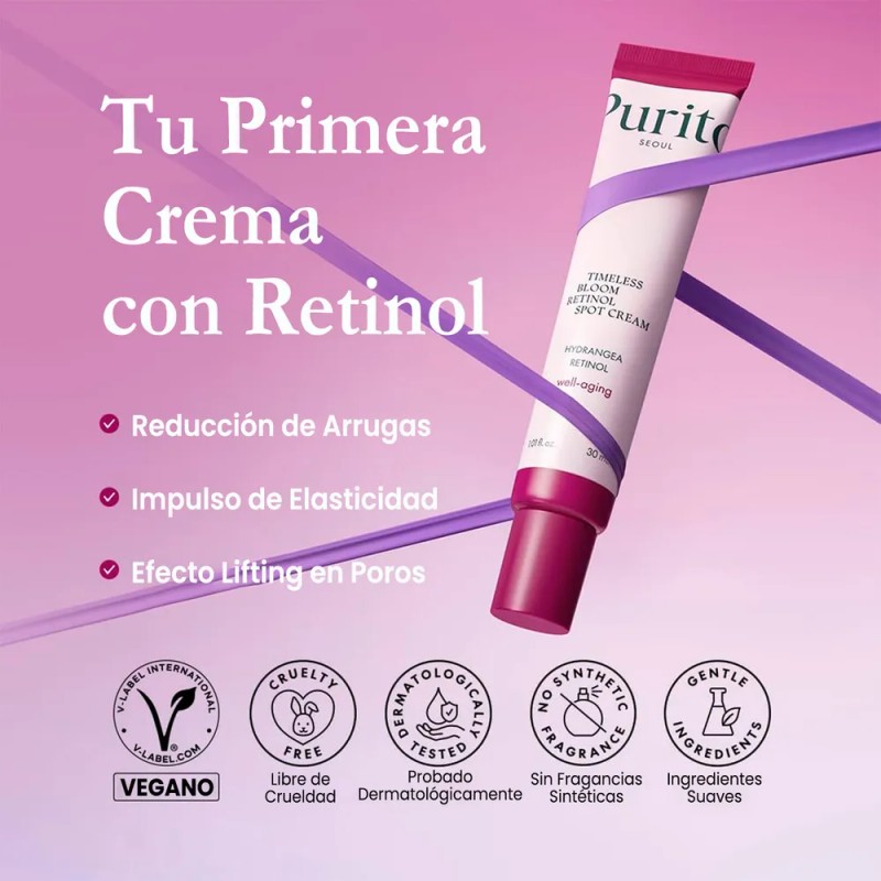 Purito Crema Facial con Retinol Timeless Bloom 30ml Hidratante Antiarrugas
