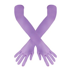 Women's Purple Long Satin Gloves, 1920s Opera Party Formal Gloves for Tea Party, Birthday Party, Prom Wedding Bridal Gloves