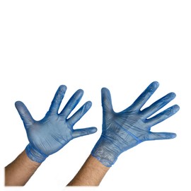 Triplast Blue Vinyl Powder Free Gloves | Pack of 100 | Latex Free | Large Size