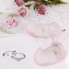 Pink Velvet Ring Box Double-open Ring Box for Proposal Engagement