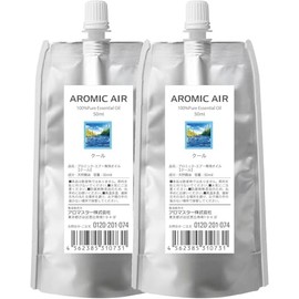 Aromic Air Exclusive Essential Oil (Cool 1.7 fl oz (50 ml) x 2) Non-woven Fabric Replacement Pad Included