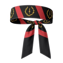 Tie Headband for Women & Men, Black Heritage Flag Patterned Sports Sweatband, Head Wrap for Running Soccer Tennis Workout, Hair Bandana Accessory, 40" x 2.4"