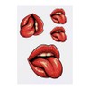 4 x 'Red Lips Tongue Out' Temporary Tattoos - Water