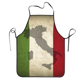 MINIOZE Italian Flag Italian Territory Is Printed On The Flag Apron Cooking Chef Work Shop Women Men Baking Decorations Painting Bbq Grilling Kitchen Accessories Party Supplies