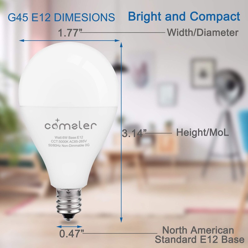 LED Ceiling Fan Light Bulbs,Comzler A15 LED Light Bulb, 60