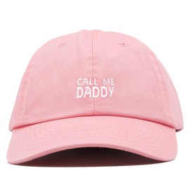 DSGN By DNA Call Me Daddy Baseball Cap Embroidered Cotton Adjustable Dad Hat Light Pink