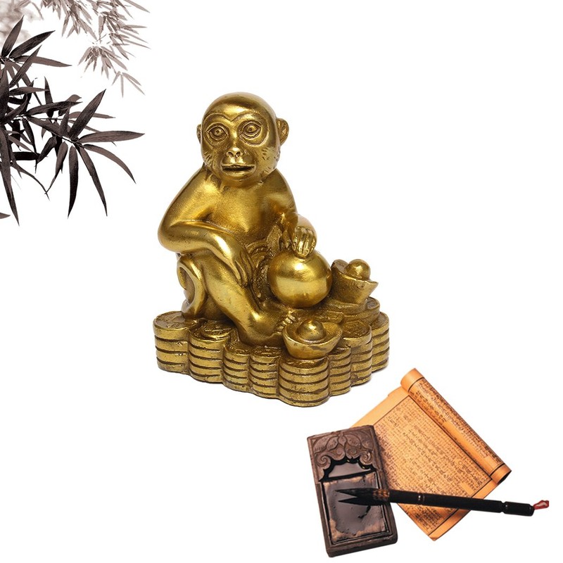 Zodiac Brass Monkey Statue Chinese Handmade Home Decor Collectibles Figurine