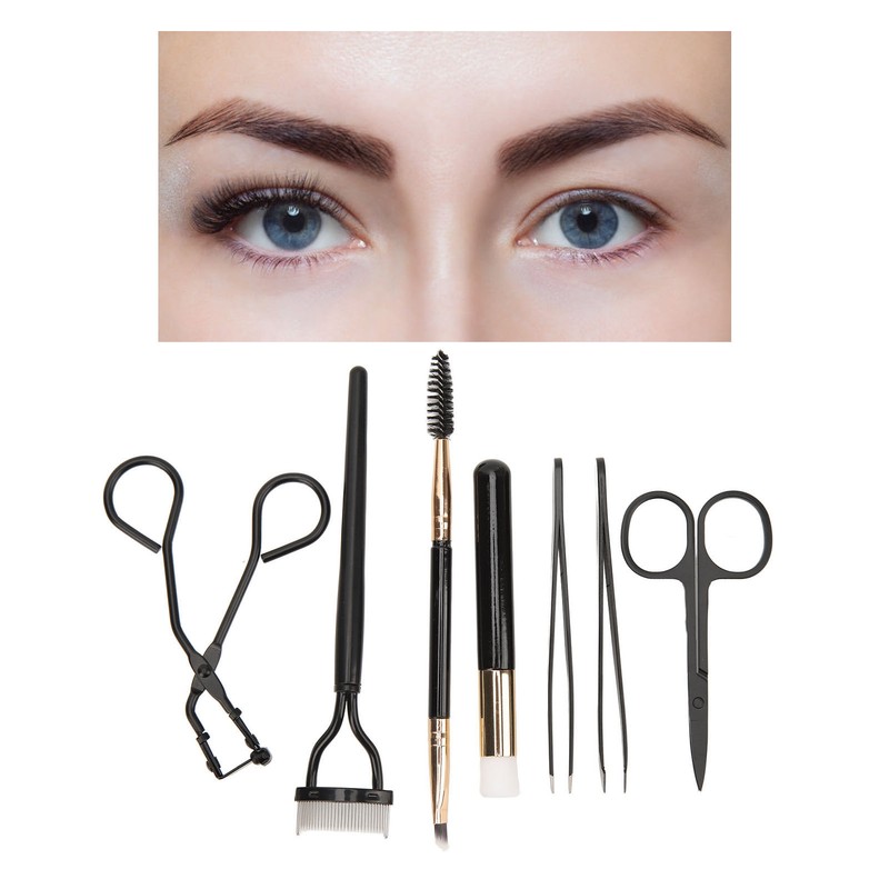 7pcs Eyelash Eyebrow Makeup Grooming Tool Eyebrow Brush Eyelash Curler