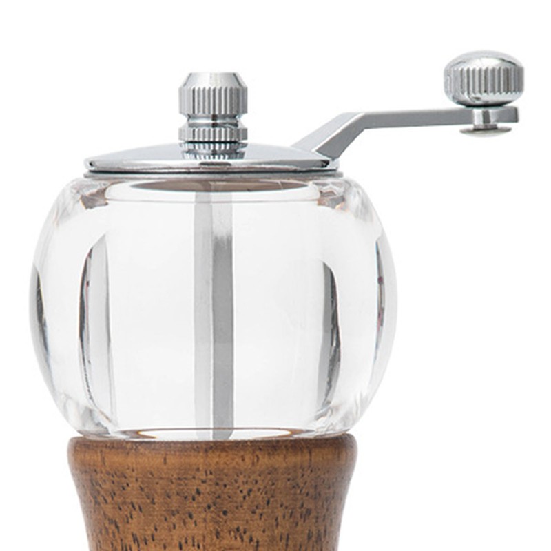 Hand Spice Grinder Peper Mill Vintage Adjustable Coarseness Wood Acrylic