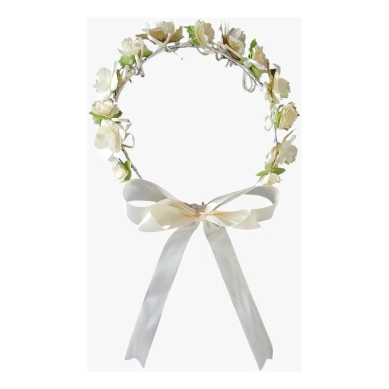 Corona D Flores Niña Princesa Tocado Tiara Xv Comunión Novia
