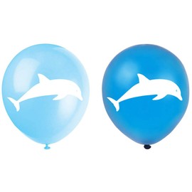 Dolphin Latex Balloons, 12inch (16pcs) Blue Dolphin Birthday Party Decorations, Supplies