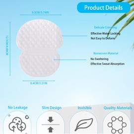 60 Pcs Disposable Underarm Sweat Pads, Unisex Armpit Sweat Pads for Men and Women with Sweaty Underarms, Hidden Inside Clothing, Sweat-free Underarm Protection