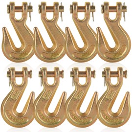 JMIATRY 8 Packs 3/8 Inch Clevis Grab Hook 3/8 Chain Hooks G70 Heavy Duty Forged Steel Safety Chain Hook, 7500 Lbs Capacity, Suitable for 10mm Chain