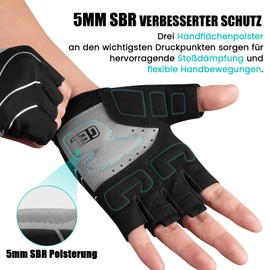 ATERCEL Cycling Gloves Men Women Breathable Elastic Back 5 mm SBR Padding Cycling Gloves Breathable Sports Gloves Shock Absorbing MTB Gloves
