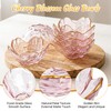 8 Pcs Gold Rim Pink Cherry Blossom Glass Bowls and